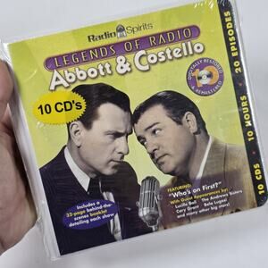Abbott & Costello 10 CD Set Legends of Radio 10 Hours 20 Episodes Booklet- NEW